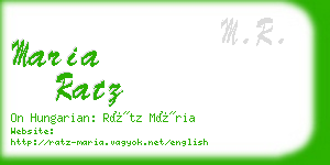 maria ratz business card